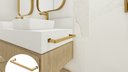 Ver imagem 3 de Porta Toalha Toalheiro de Rosto Banheiro 35cm em Aço Inox Dourado Linha Larissa Stainless