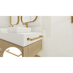 Porta Toalha Toalheiro de Rosto Banheiro 35cm em Aço Inox Dourado Linha Larissa Stainless - 3 Porta Toalha Toalheiro de Rosto Banheiro 35cm em Aço Inox Dourado Linha Larissa Stainless - 3