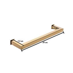 Porta Toalha Toalheiro de Rosto Banheiro 35cm em Aço Inox Dourado Linha Larissa Stainless - 2 Porta Toalha Toalheiro de Rosto Banheiro 35cm em Aço Inox Dourado Linha Larissa Stainless - 2