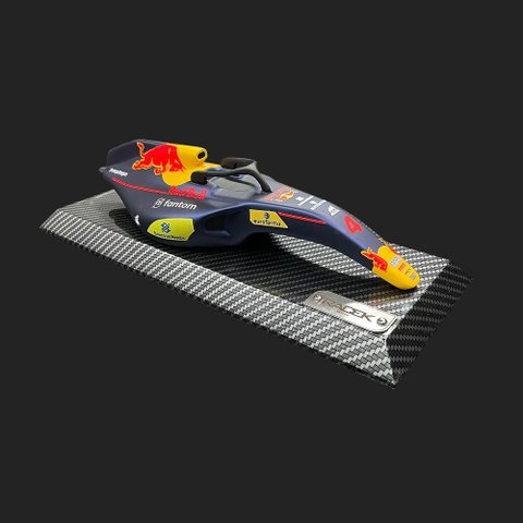 Miniatura de Quadro Decorativo 33cm X 12,5cm Carro F1 Rb Nº4 Azul - Gran Belo