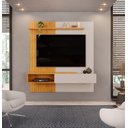 Ver imagem 1 de Painel para Tv até 65" com 2 Prateleiras e 1 Porta Tito Dj Móveis Bali Cedro Dj Moveis