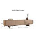 Ver imagem 4 de Rack Sala Fendi Moderno 184 cm Madeira TV 75 Cashmere 3 Portas Arto Idimex