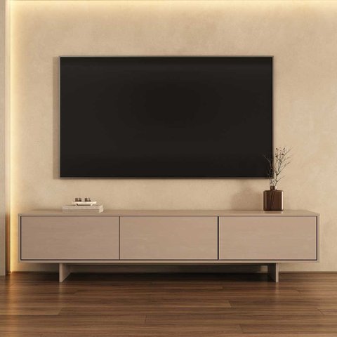Rack Sala Fendi Moderno 184 cm Madeira TV 75 Cashmere 3 Portas Arto Idimex
