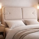 Ver imagem 4 de Cabeceira Cama Box King Estofada 195cm Mali P05 Veludo Bege - Lyam Decor