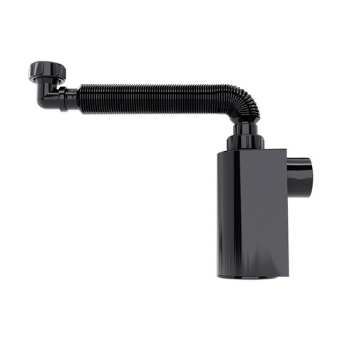 Sifão Copo Blukit de Parede Extensivo para Lavatório Preto