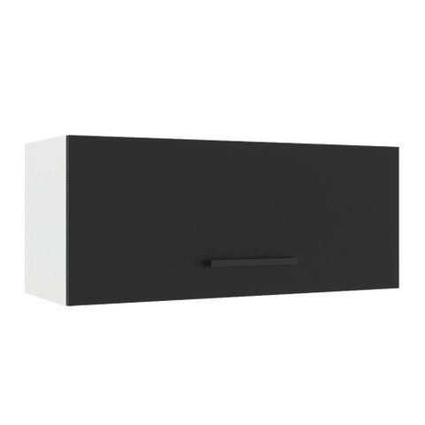 Armário de Cozinha Aéreo 80 cm 1 Porta Basculante Branco/Preto Agata Madesa