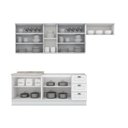 Ver imagem 4 de Cozinha Modulada Henn Americana 6 Peças (3aéreos+2balcões+1complemento) S/pia Cz153 Branco-henn