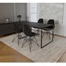 Mesa Industrial Base Ferro Preto Tampo 137x90 Preto 4 Cadeiras Eames Ferro Preto Assento Preto - 1