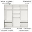 Ver imagem 6 de Guarda-roupa Casal Madesa Napoli 3 Portas de Correr Central com Espelho - Branco