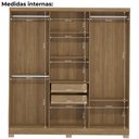 Ver imagem 5 de Guarda Roupa Casal 6 Portas 217x202 Cm E530 Nogueira Kappesberg