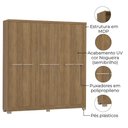 Ver imagem 3 de Guarda Roupa Casal 6 Portas 217x202 Cm E530 Nogueira Kappesberg