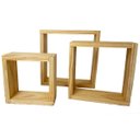 Ver imagem 1 de Nicho Decorativo Madeira Rústica Trio Simples Kit 3Pç - Madeira crua