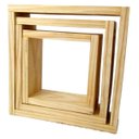 Ver imagem 2 de Nicho Decorativo Madeira Rústica Trio Simples Kit 3Pç - Madeira crua