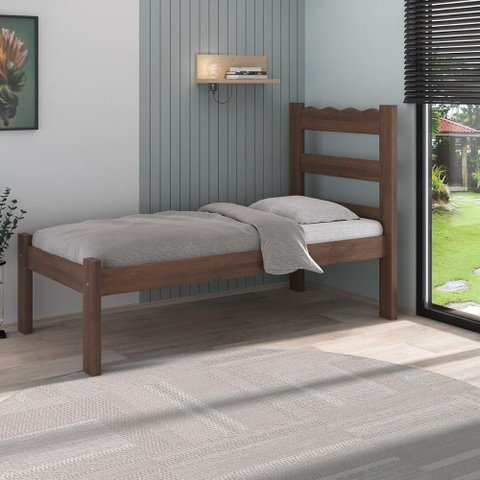 Cama de Solteiro Madeira Maciça para Colchão 78-88x188cm Multimóveis
