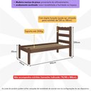 Ver imagem 4 de Cama de Solteiro Madeira Maciça para Colchão 78-88x188cm Multimóveis