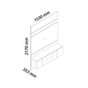 Ver imagem 4 de Estante Home para TV até 75 Polegadas 153cm com Porta Reflecta LED 100% MDF Lumi