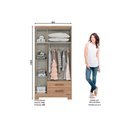 Ver imagem 2 de Guarda Roupa 3 Portas (2 C- Espelho) e 2 Gavetas C- Pés Açaí Da133 Branco-rosa - Henn