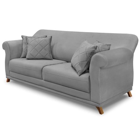 Sofa 3 Lugares Retro Polo 200cm com Almofada Veludo 2938 Ezz 2938