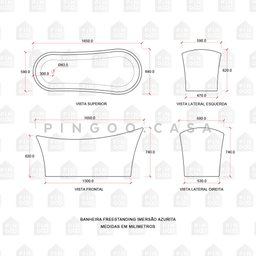 Kit Banheira de Imersao Azurita e Misturador de Piso Monocomando Preto Pingoo.casa - 5