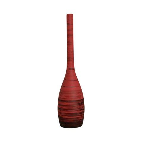 Vaso Decorativo de Cerâmica Garrafa Tulipa G Vermelho Vulcano Joelma Decorações