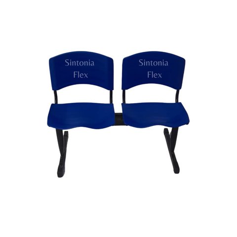 Longarina Iso 02 Lugares - Igrejas - Recepção - Consultórios - Azul