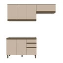 Ver imagem 1 de Cozinha Compacta Connect 7 Portas 2 Gavetas 100% Mdf Duna/cristal - Henn