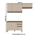 Ver imagem 4 de Cozinha Compacta Connect 7 Portas 2 Gavetas 100% Mdf Duna/cristal - Henn