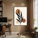 Ver imagem 2 de Quadro Decor Arte Ramo Tons Terrosos 70x50cm Mold Branca