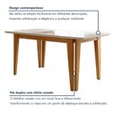 Ver mais imagens de Conjunto Sala de Jantar 6 Lugares Retangular Tampo Vidro Base Madeira Maciça Mesa e Cadeiras Bella Marrom/Cinamomo/Off White/Veludo Palha