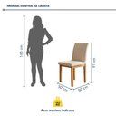 Ver imagem 4 de Conjunto Sala de Jantar 6 Lugares Retangular Tampo Vidro Base Madeira Maciça Mesa e Cadeiras Bella Marrom/Cinamomo/Off White/Veludo Palha