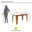 Ver imagem 3 de Conjunto Sala de Jantar 6 Lugares Retangular Tampo Vidro Base Madeira Maciça Mesa e Cadeiras Bella Marrom/Cinamomo/Off White/Veludo Palha