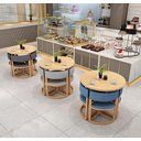 Ver imagem 6 de Mesa de Jantar Minimalista com 4 Cadeiras Compacta 90cm:base Das Cadeiras Imitação de Madeira com Te