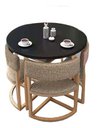 Ver imagem 3 de Mesa de Jantar Minimalista com 4 Cadeiras Compacta 100cm