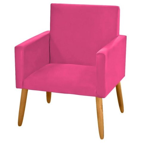 Poltrona Decorativa Nina Suede Pink