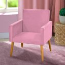 Ver imagem 1 de Poltrona Nina Suede Rosa para Recepção