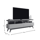 Ver imagem 4 de Rack Bancada para Sala de Estar com 2 Gavetas e Pé em Madeira Off White / Nature