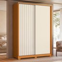 Ver imagem 4 de Guarda Roupa Solteiro Frizatto 02 Portas de Correr e Cômoda Mobi Cinamomo Off White - Móveis