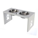 Ver imagem 1 de Comedouro Elevado Duplo Cão Porte M Branco