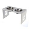 Comedouro Elevado Duplo Cão Porte M Branco - 1