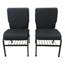 Ver imagem 3 de Cadeira com Prateleira para Igrejas Cinza