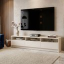 Ver imagem 1 de Rack Domo de Luxo para Sala TV Ate 70 Polegadas Moderna Compacta 3 Gavetas 3 Nichos - Off White