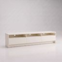 Ver imagem 2 de Rack Domo de Luxo para Sala TV Ate 70 Polegadas Moderna Compacta 3 Gavetas 3 Nichos - Off White