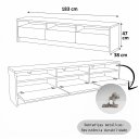 Ver imagem 3 de Rack Domo de Luxo para Sala TV Ate 70 Polegadas Moderna Compacta 3 Gavetas 3 Nichos - Off White