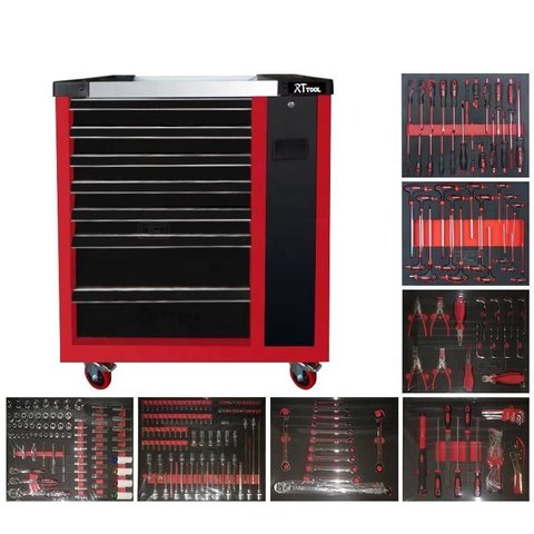 Carrinho de Ferramentas 266 Peças e 7 Gavetas Cromo Vanádio