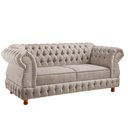Ver imagem 1 de Sofá Chesterfield Moscatto 3 Lugares Via Encanto Linho Crú