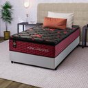 Ver imagem 1 de Conjunto Cama Box c/ Molas Ensacadas Toronto Vermelho Solteiro 88x188x66