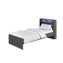 Ver mais imagens de Cama de Solteiro Juvenil com LED e 1 Porta para Colchão 188x88cm Grafite Multimóveis