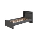 Ver imagem 6 de Cama de Solteiro Juvenil com LED e 1 Porta para Colchão 188x88cm Grafite Multimóveis