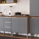 Ver imagem 4 de Cozinha Modulada 6 Peças Athena Freijó Cinza Megasul