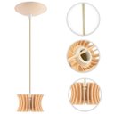 Ver imagem 5 de Luminária Pendente Arcum P Madeira E27 Decoração Moderno Pessego